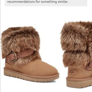 Ugg mini fur boots with buckle size 7